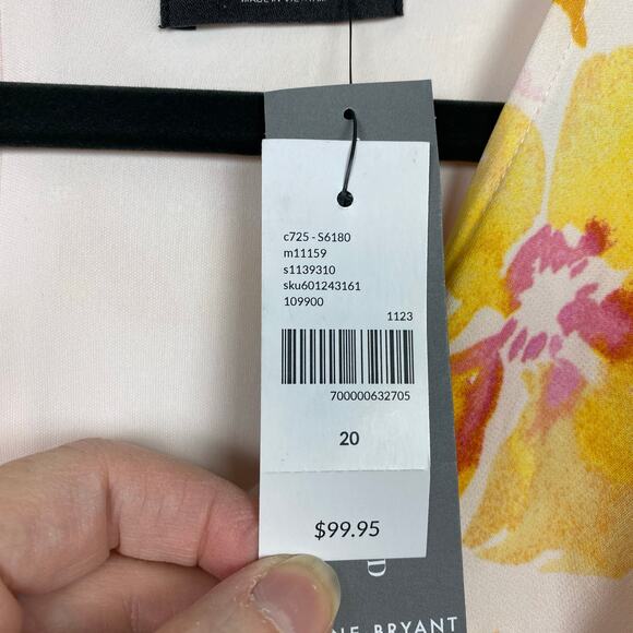 Lane Bryant Pink Floral Lena V Neck Midi Dress Sz.20W NWT - Picture 8 of 16